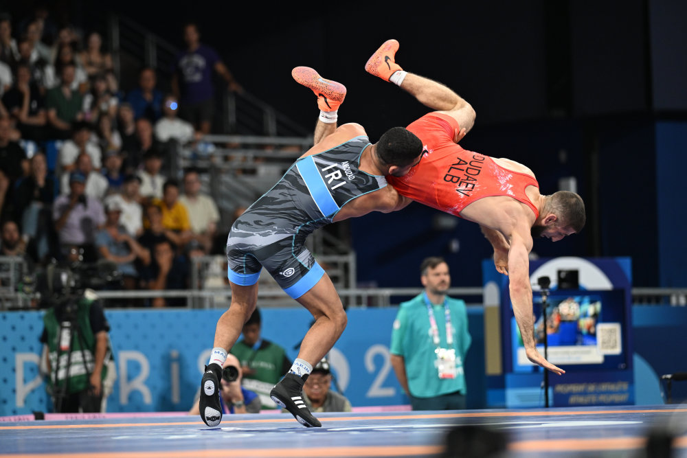 乌克兰选手参加男子自由式摔跤比赛 乌克兰选手参加男子自由式摔跤比赛